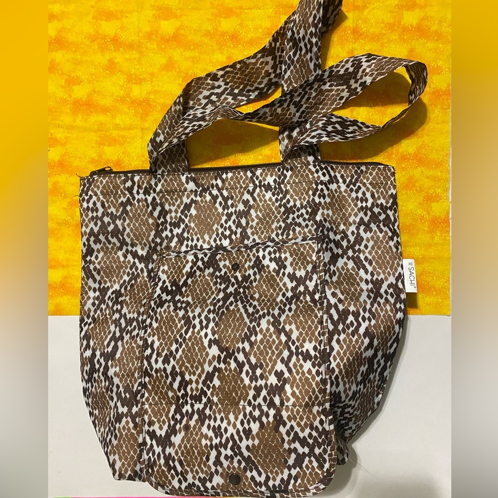 Exotic Brown Snakeskin Tote Bag made by Sachi